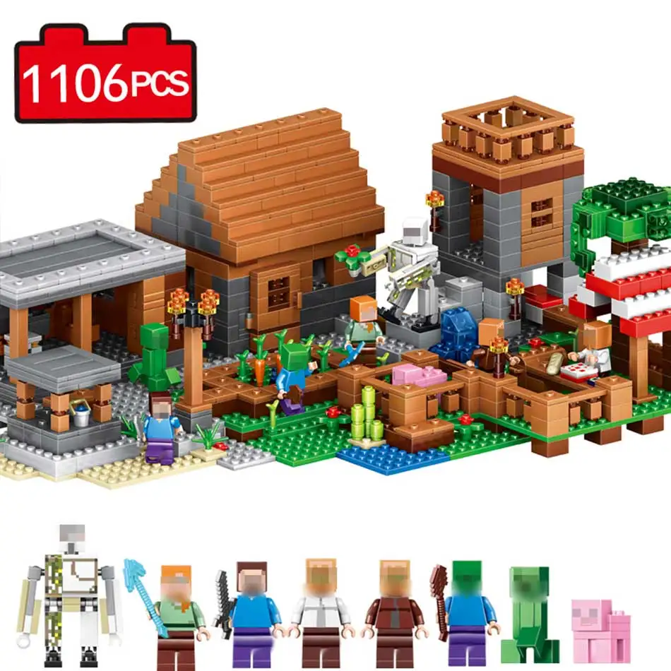 MIKU 1106 шт My World Minecrafted строительный блок мой деревенский кирпич совместимый лего
