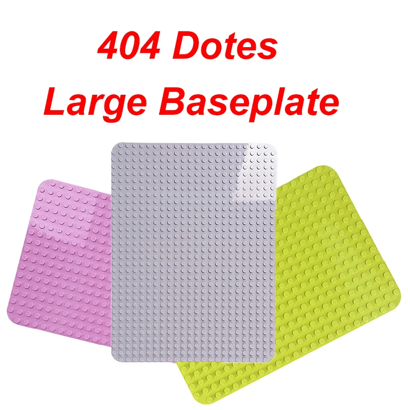 

404 Particles Large Baseplates Compatible Legoings Duploe Animals Figures Building Blocks Farm Bricks Sets Board DIY Base Plate