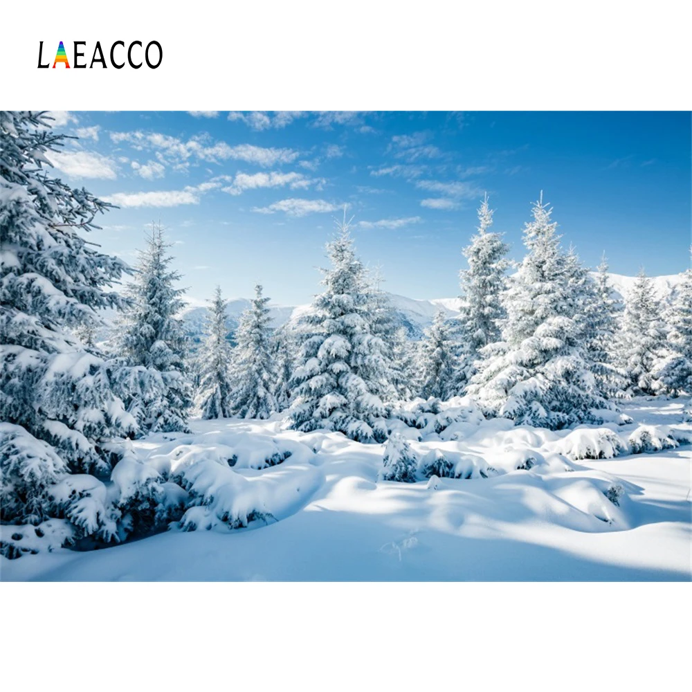Laeacco зимние снежные бури лес пейзаж фотографии фоны индивидуальные фотографические фоны для фотостудии