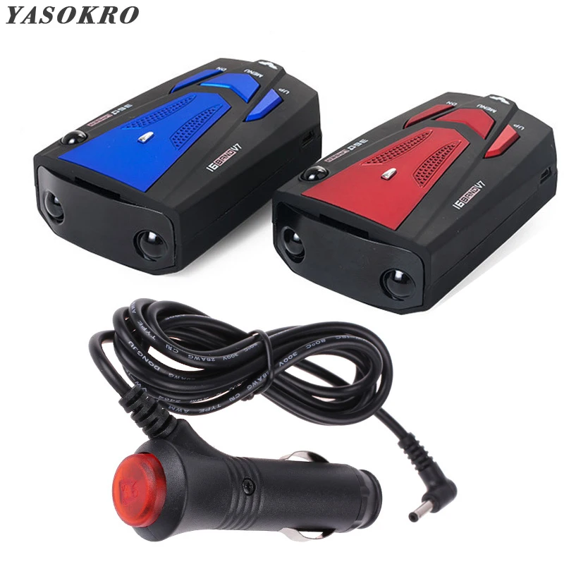 Billige YASOKRO Auto Fahrzeug Radar Detektor 360 Grad Anti Auto Detektor V7 Geschwindigkeit Voice Alert Warnung 16 Band Geschwindigkeit Steuer Detektor