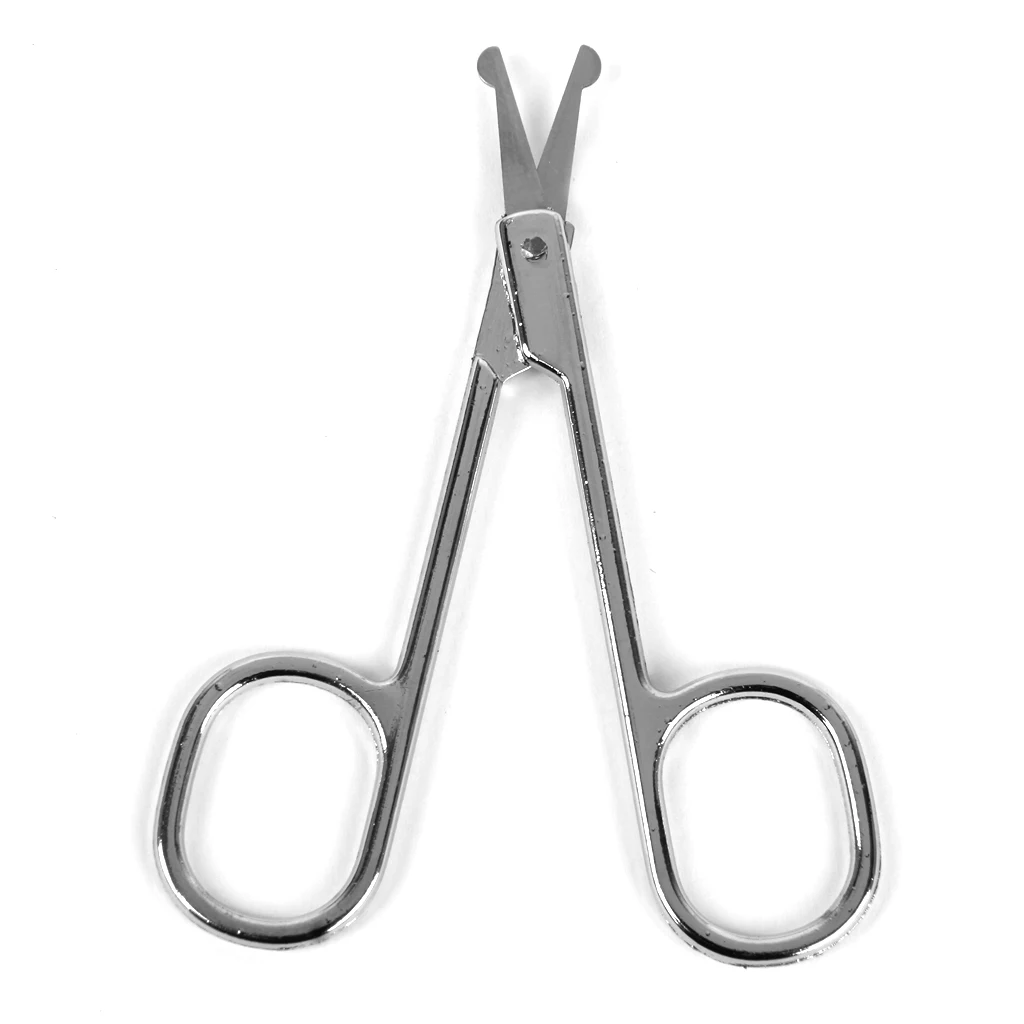 Carbon Steel Straight Mustache Nose Hair Remover Scissor Trimmer Shears Safety Round Tip Approx 8.5cm / 3.3 inch