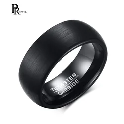Premium Black Tungsten Carbide Men's Wedding Band - Matte Finish, Comfort Fit - 8