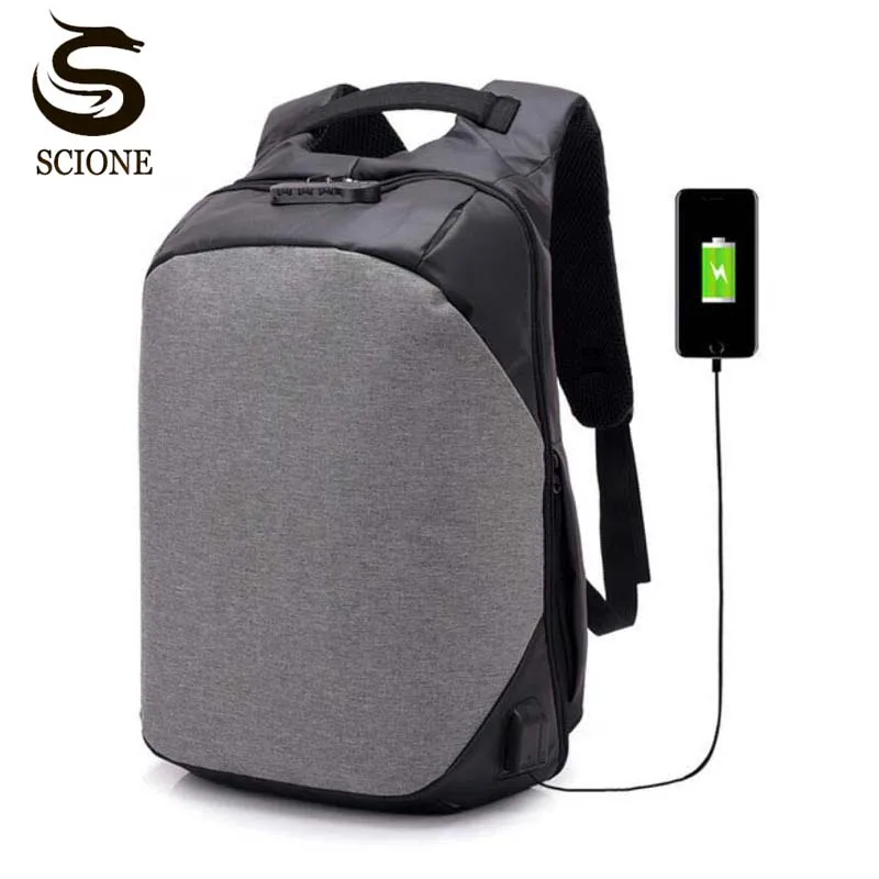 Men Backpack Anti Theft Password Locks USB Charging Laptop Travel Backpacks Waterproof School Bag Male Mochila temena fashion men usb charging function laptop backpacks school bag waterproof anti theft backpack for male teenager bagscbp343