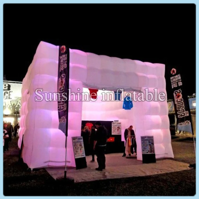 Giant wonderful advertising inflatable cube tent with LED lights inflatable kiosk marquee tent for trade show Giant wonderful advertising inflatable cube tent with LED lights inflatable kiosk marquee tent for trade show