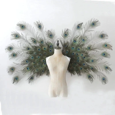 Costumed peacock feather angel wings for Fashion show Displays wedding shooting props Cosplay game costume adult angel wing