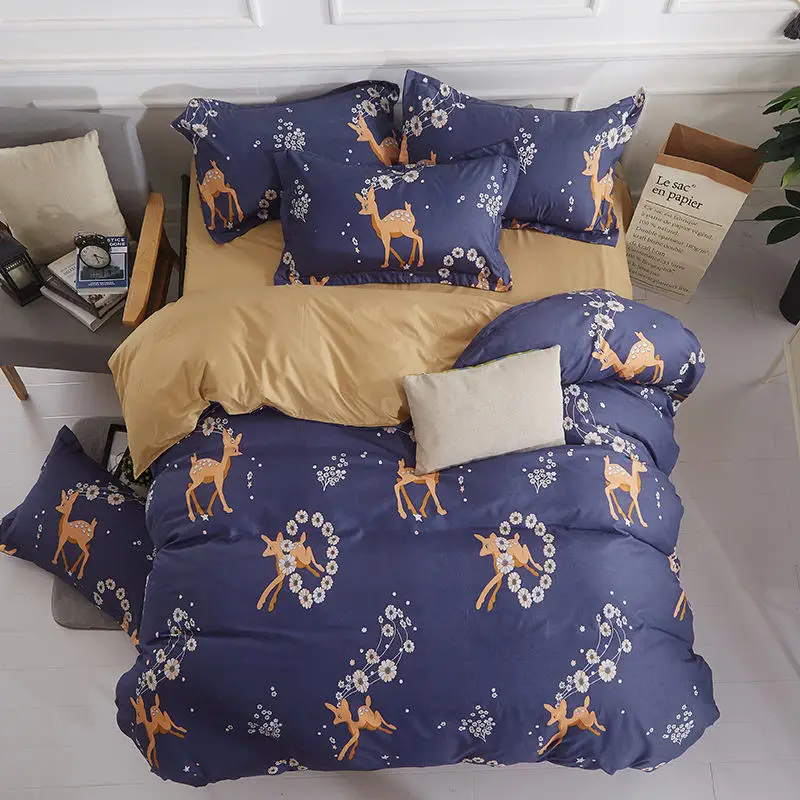 Комплект постельного белья из 4 предметов с рисунком панды для девочки, мальчика, ребёнка, пододеяльник, пододеяльник для взрослых и детей, простыни и наволочки 2TJ-61010