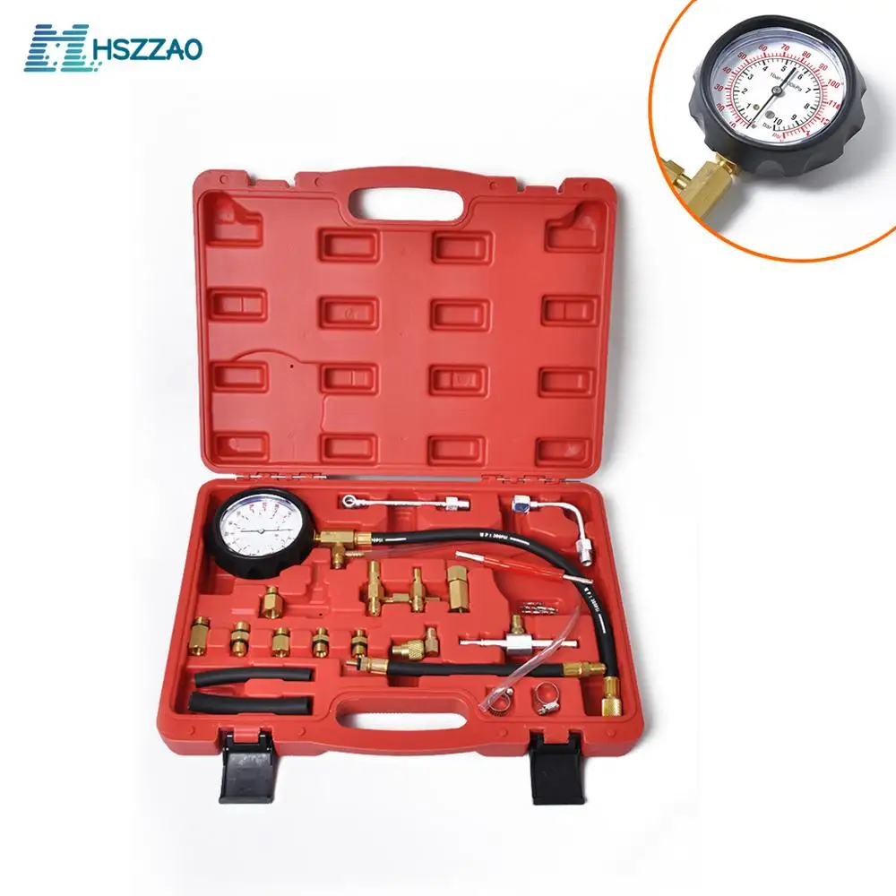 0 140PSI Fuel Injector Injection Pump Pressure Tester Gauge Kit Car