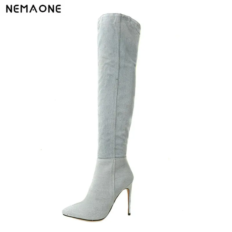 

Large Size Women Fashion Personality Over The Knee High Women Boots 10cm Super High Heel Women Shoes Autumn Winter Party Shoes