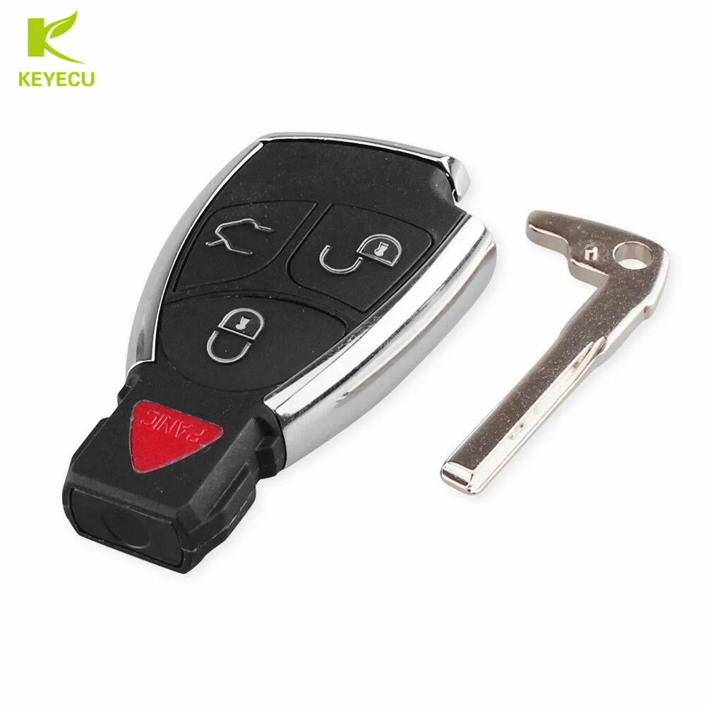 KEYECU Модифицированный смарт-пульт дистанционного ключа чехол Fob 3+ 1 кнопка для Mercedes-Benz C230 CL500/CLK320 E300/E320/E430/E55 AMG S320