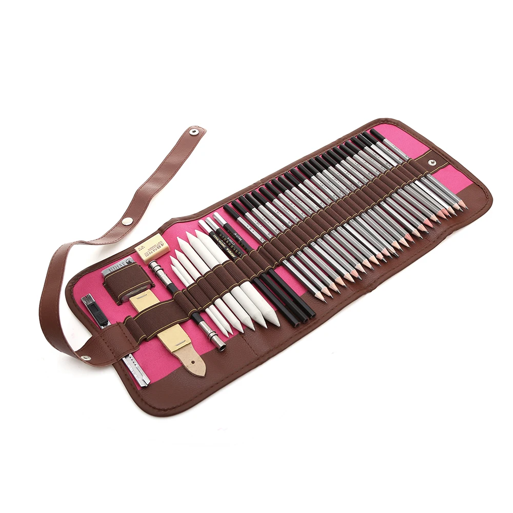 

39pcs Professional Sketching Drawing Pencils Kit Including Sketch Graphite Charcoal Pencils Erasers Sharpeners for Art Supplies