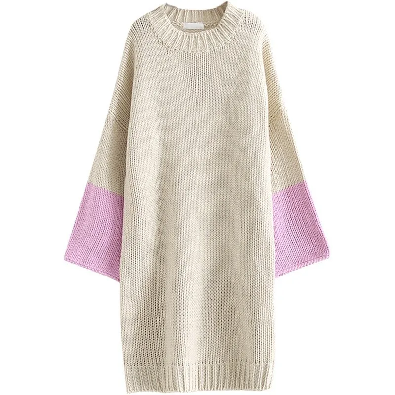 

ASYMSAY Autumn Winter O Neck Sweater Korea Oversize Lazy Loose Big Size Thickening Batwing Sleeves Pullover Women AC5851