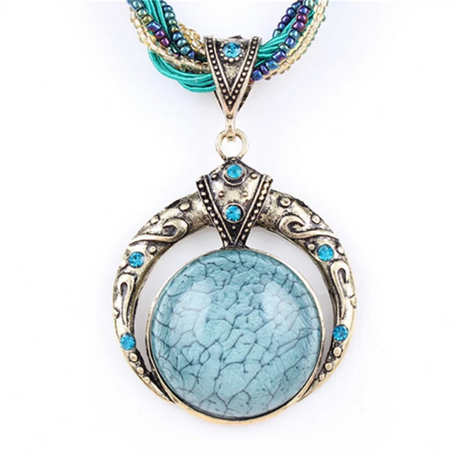 Female vintage choker natural stone pendants&necklaces big boho necklaces ethnic Female vintage choker natural stone pendants&necklaces big boho necklaces ethnic