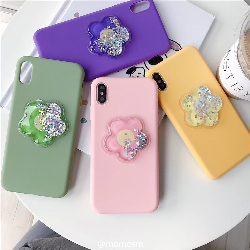

Lovely Dynamic Quicksand Case for One Plus 7 Pro Oneplus 6 6T 5 5T 3 3T Squishy Flower Glitter Stars TPU Cover