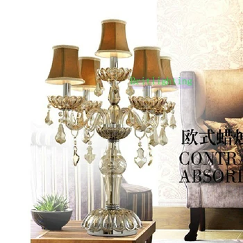 

Deluxe European Crystal desk lamp Living room air Decoration desk lamp Reading room bedroom Lamp Candle table lamp
