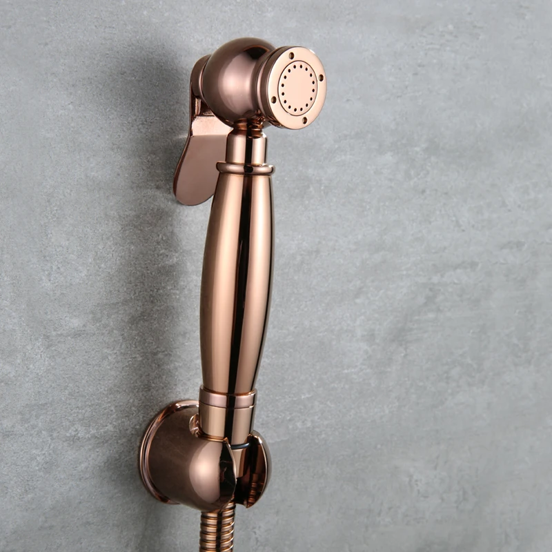 Luxury Rose gold Brass Handheld bidet Spray Shower head set toilet Bidet Diaper Sprayer Shattaf Bidet Spray Douche Kit Jet Luxury Rose gold Brass Handheld bidet Spray Shower head set toilet Bidet Diaper Sprayer Shattaf Bidet Spray Douche Kit Jet