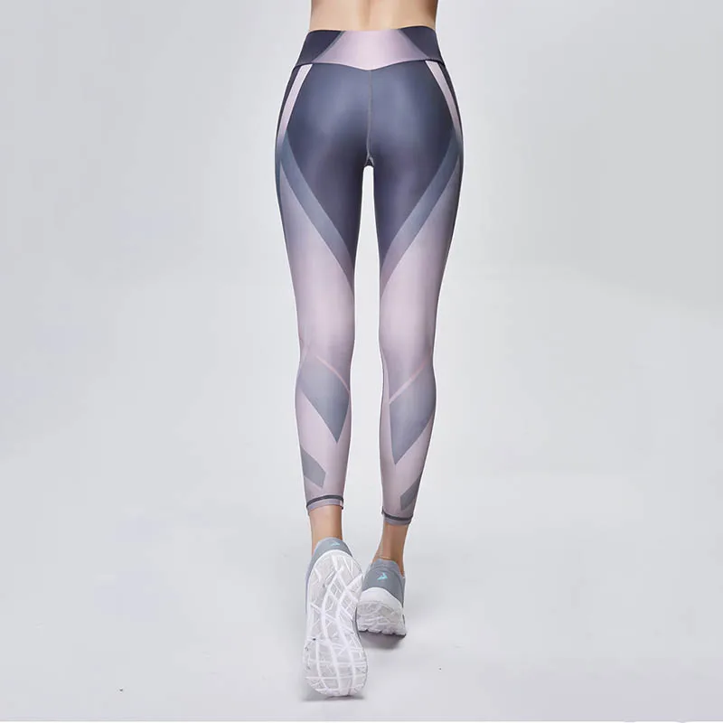 

New Striped Print Leggings Women Push Up Elastic Workout Adventure Time Workout Fitness Jeggings High Waist Bodybuilding Pants