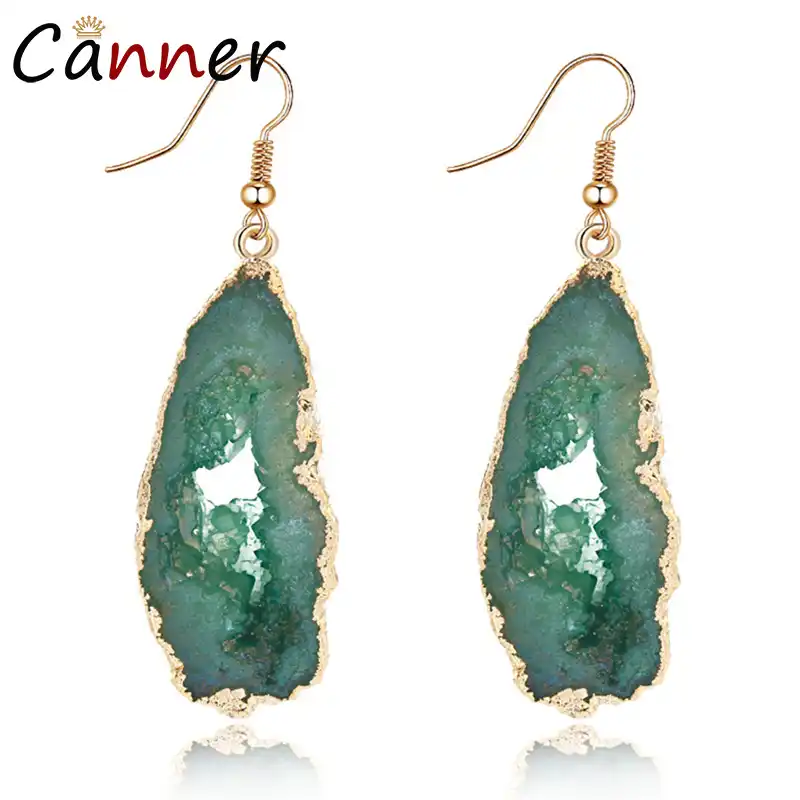 CANNER богемные модные серьги из природного камня серьги-подвески из смолы для женщин девочек богемные серьги в виде капель ювелирные изделия ...