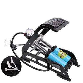 

Double Barrel High Pressure Foot Pump with Gauge for Bicycle Car Motorcycle Tire Balls Air Inflator