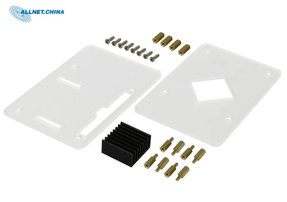 Акриловый чехол с теплоотводом для процессора ROCK PI 4 RK3399 SBC|Аксессуары
