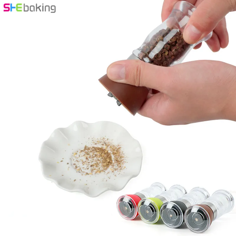 

Shebaking 1pc Manual Salt Pepper Mill Grinder Seasoning Pepper Spice Mills Grinding Container Kitchen Cooking Tools Spice Gadget