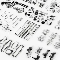 EZONE свежий прозрачный значок может с цветочным принтом/оставить/дерево ясно силиконовый штамп для DIY Скрапбукинг альбом декоративные paperalia