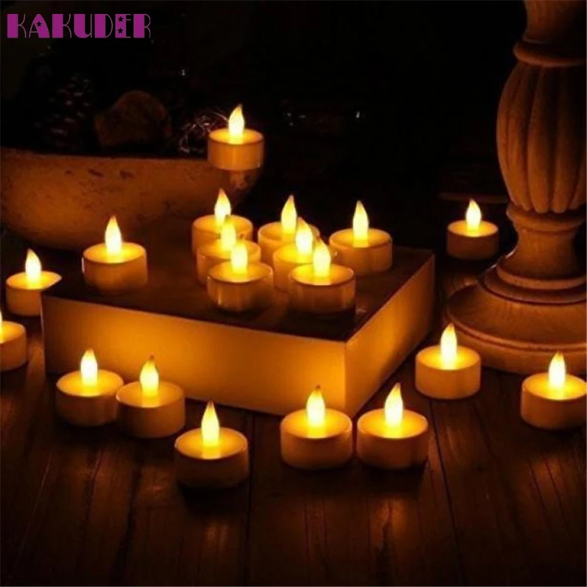 

High Quality 6pc/12pc/24pc LED Tea Light Candles Realistic Battery-Powered Flameless Candles
