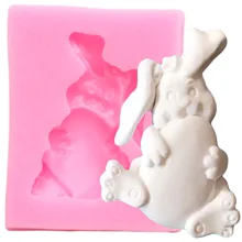 Кролик помадка силиконовая форма кекс Топпер DIY Инструменты для украшения торта для вечеринки формы из полимерной глины шоколадные конфеты формы