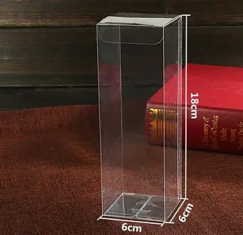 

6*6*18cm Transparent Clear PVC boxes Favors for candy box,Plastic square boxes Favors gift box 100pcs/lot