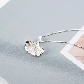 

Real Pure 925 Sterling Silver Leaf Necklaces For Women Jewelry Collar Colar de Plata