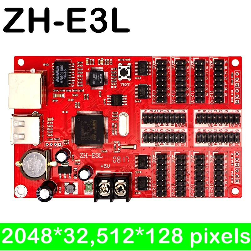 ZH E3L Network And USB Led Control Card RJ45 2048*32,512*128