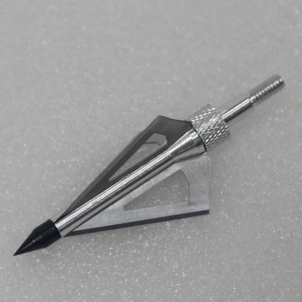 100 grain hunting broadheads silver color three blades archery bow