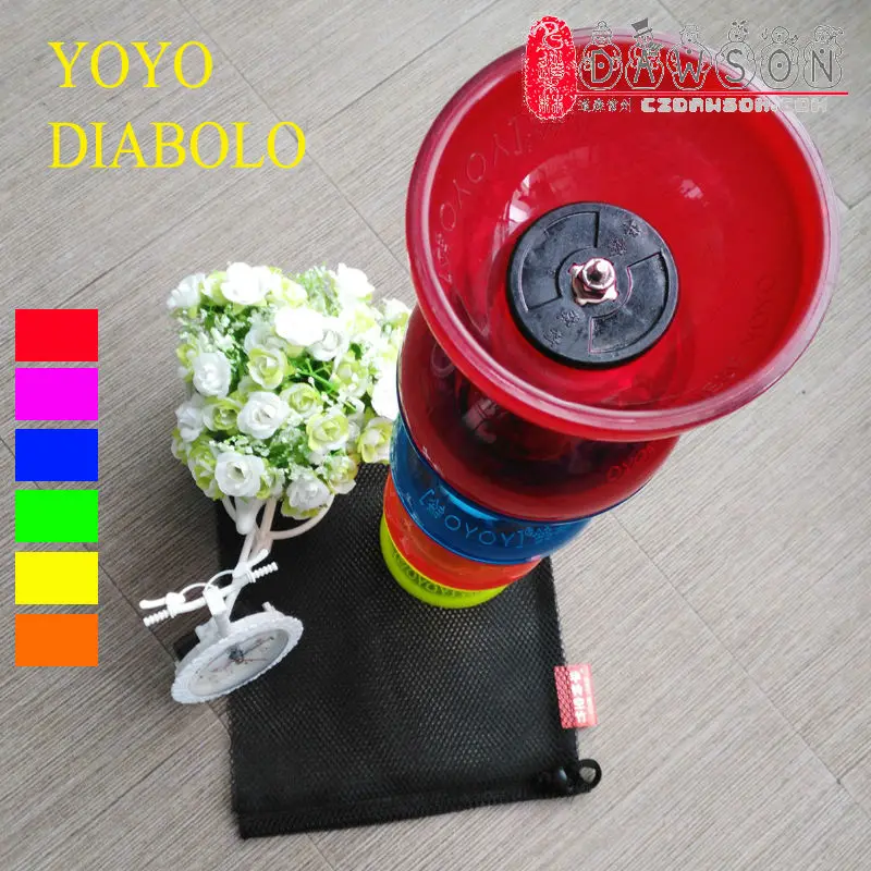 YOYO 3 подшипника Diabolo набор крепких стекловолоконных палочек прозрачный(синий фиолетовый зеленый красный желтый оранжевый) струнная сумка Новинка kongzhu