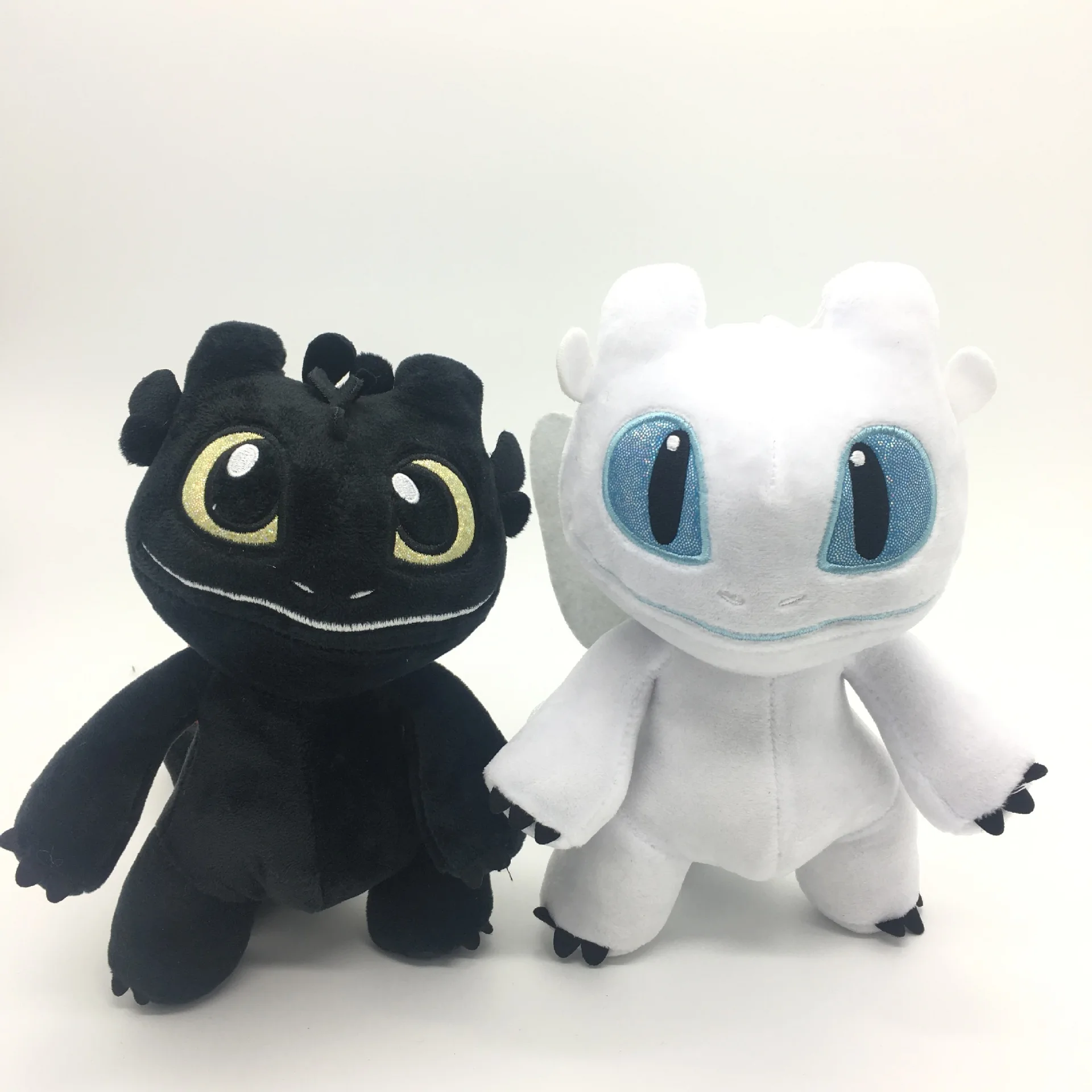 

30cm Movie How To Train Your Dragon 3 Light Fury Night Fury Toothless Plush Toys Cartoon White Black Dragon Stuffed Dolls