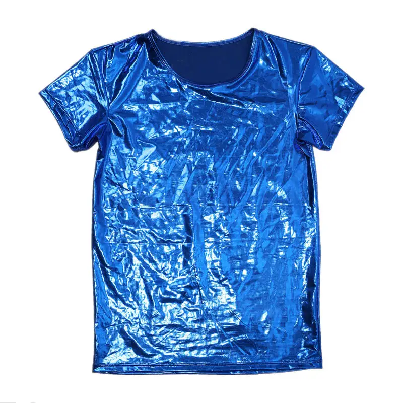 Mens Slim Tight T-shirt Sexy Bodybuilding Wet look Undershirt Males Faux Leather Short Sleeve Tee Tops Homme Shiny Club Tees New Mens Slim Tight T-shirt Sexy Bodybuilding Wet look Undershirt Males Faux Leather Short Sleeve Tee Tops Homme Shiny Club Tees New