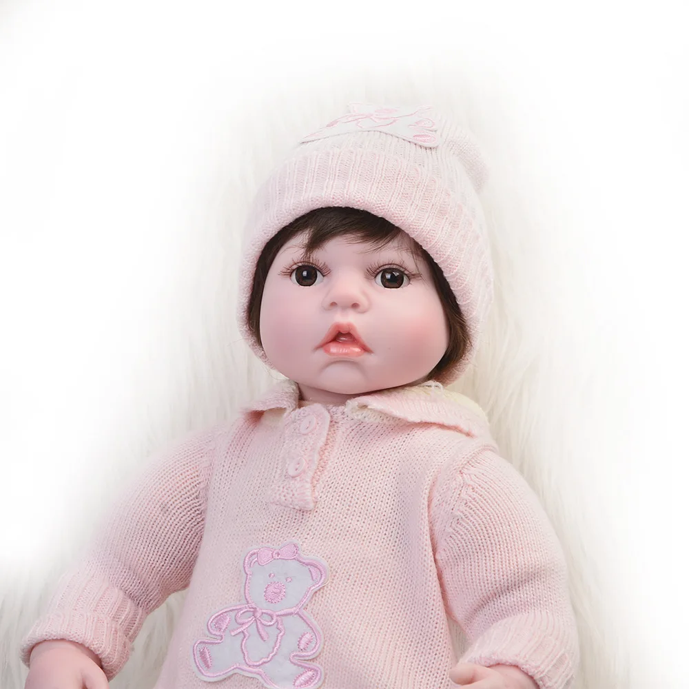 22 дюймов Силиконовые Винил Reborn Baby Doll Реалистичного новорожденных девочек
