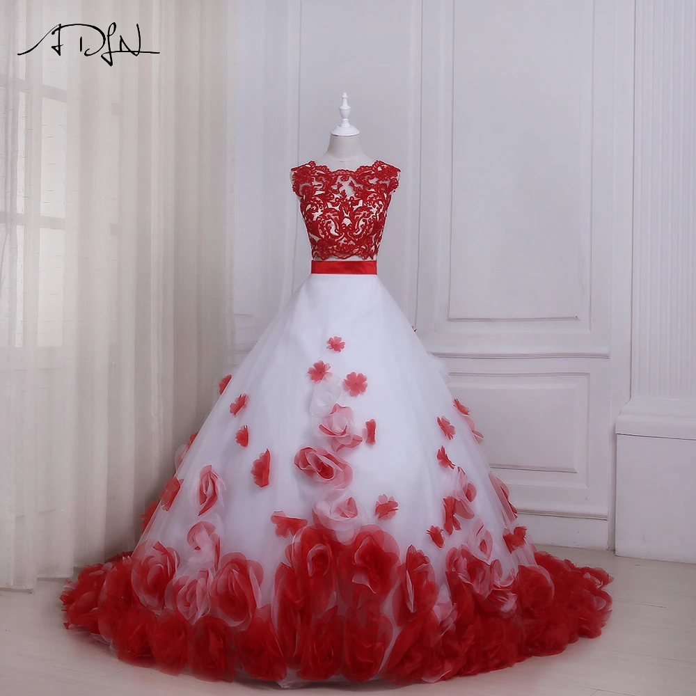 red white dresses wedding