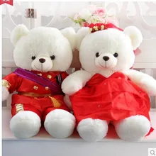 Красная армейская форма и юбка свадебное платье медведи пара игрушек, 60 см куклы, свадебный подарок t6769