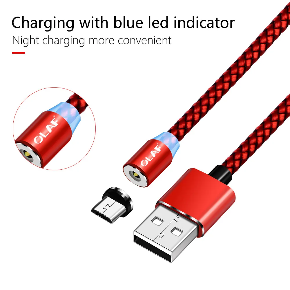 Олаф Магнитный Micro USB кабель 1 м 2 м провод для быстрой зарядки Кабель microusb для samsung Xiaomi huawei кабели для мобильных телефонов кабель