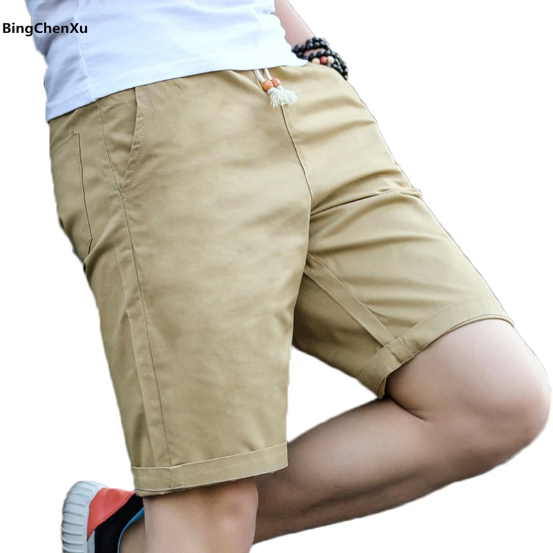 

Summer Shorts Men Cotton Casual Male Shorts Homme Solid Elastic Breathable Short Pants Fashion Brand Bermuda 5XL 7 Colors 630
