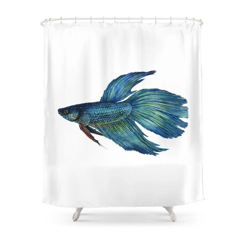 Mortimer The Betta Fish Shower Curtain Waterproof Bathroom ...