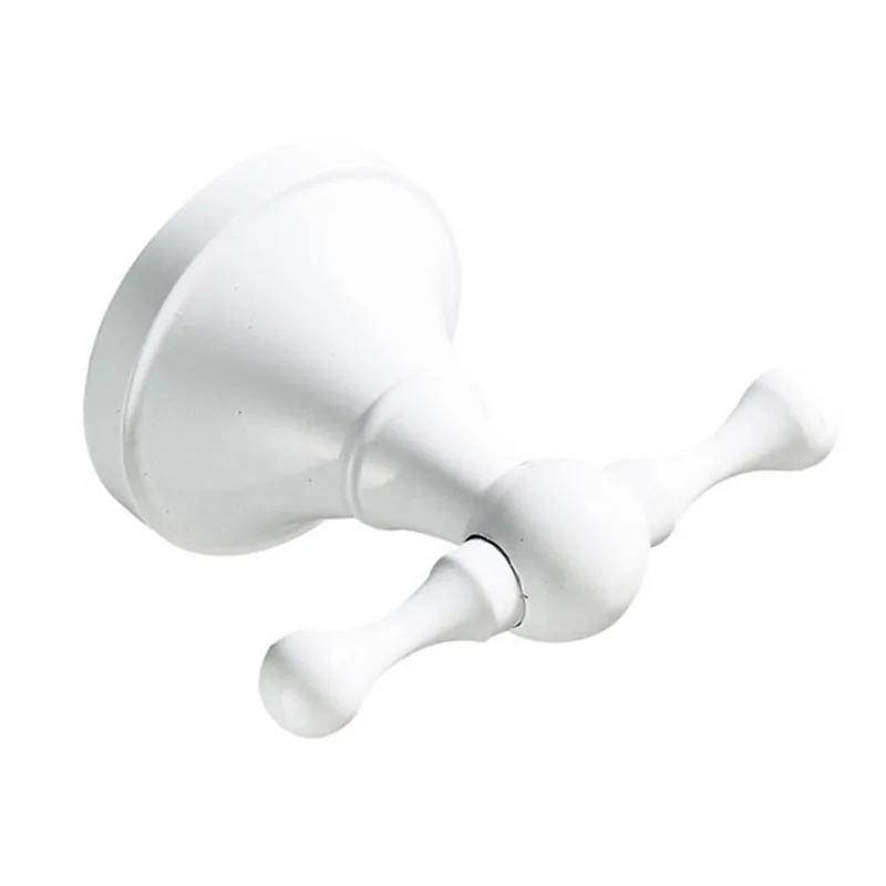 Free shipping Europe style series white color bathroom accessories towel ring paper holder robe hook toilet brush holder - Цвет: robe hook