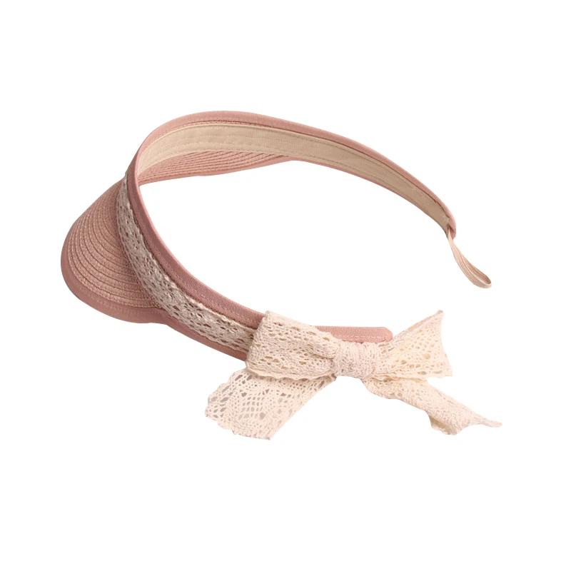 تنفس الخالي الأعلى سترو قبعة الشمس للأطفال المرأة الصيف شاطئ كاب الدانتيل bownet sunhats الفتيات في قناع YY18081