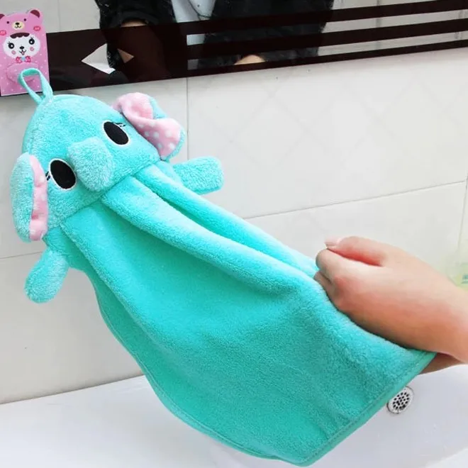 Корейское Коралловое бархатное полотенце с героями мультфильмов, кухонная подвесная ткань ручной работы, носовой платок для мытья рук, впитывающие полотенца