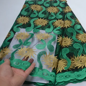 

10 colors (5yards/piece) Nigerian green tulle lace fabric embroidered African French net lace fabric for party dress FLP80