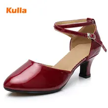 Breath PU Ladies Salsa/Tango Dancing Shoes Women Dance Shoes Ballroom Middle Heel 3.5cm/5.5cm Latin Dance Shoes Girls Size 34-42