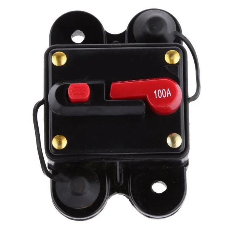 

50A 60A 80A 100A 150A 200A 250A 300Amp Manual switch Circuit Breaker Stereo Audio Car RV Fuse 12V 24V Protective Fuse Holder