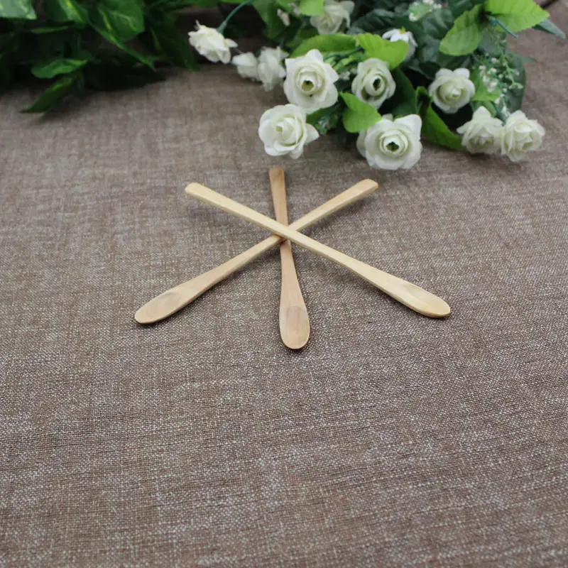 20pcs/lot Simple Long Handle Creative Mixing Spoons Natural Lotus Wood