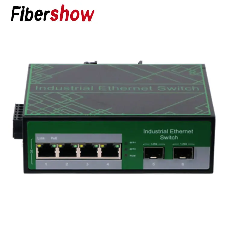 Промышленный Коммутатор Ethernet 10/100/1000 м сетевой сигнал усиленный тип DIN рейки 4