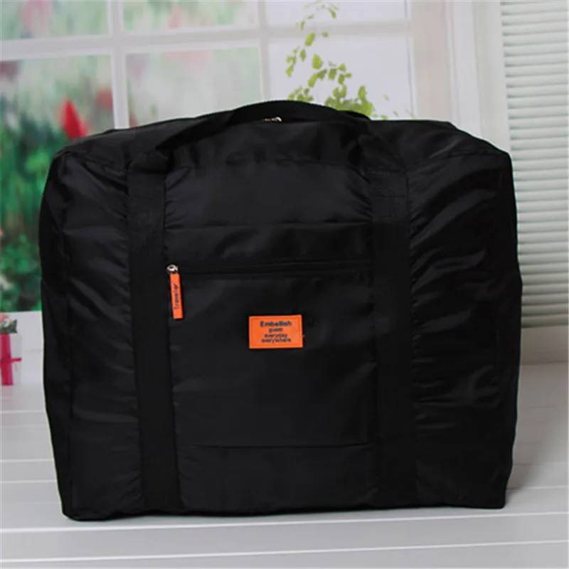 Водонепроницаемые нейлоновые Семейные дорожные сумки для женщин и мужчин, Большая вместительная Складная спортивная сумка-Органайзер, упаковка кубиков, багажная сумка для отдыха на выходных - Цвет: Черный