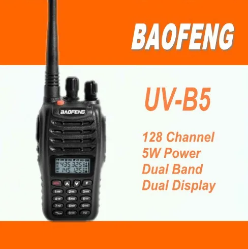 DHL/EMS Бесплатная доставка + 2 компл./лот baofeng uv-b5 way radio communication dual band vhf uhf 99 CH walkie talkie long